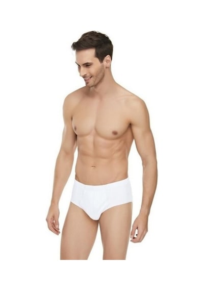 12 Adet Güryıldız Erkek Penye Slip Külot Pamuk Beyaz 24501