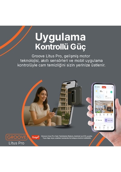 Groove Litus Pro 4 Ultrasonik Spreyli Cam Silme Robotu