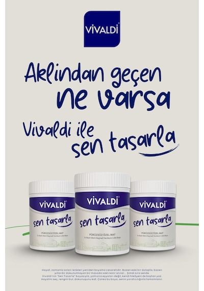 Vivaldi Tüm Yüzeyler İçin Su Bazlı Akrilik Yenileme Boyası 1 L