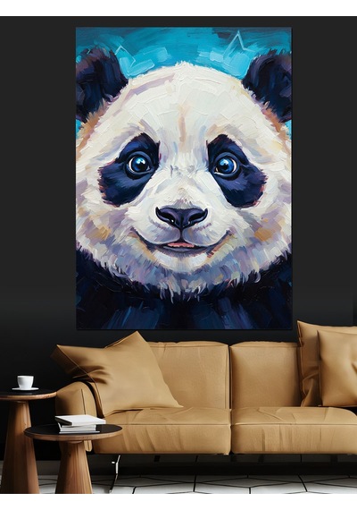 Karizma Tablo Çiçekli Su Altı Panda Dekoratif Kanvas - Mdf Ahşap Tablo