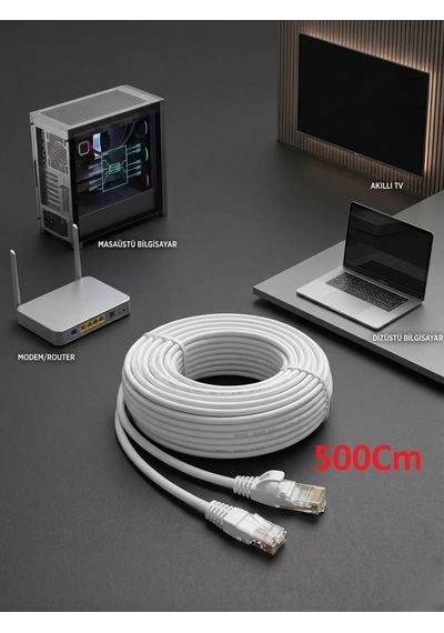 5mt Cat6 Ethernet Kablosu, Ev Ve Ofis Ağlarında Yüksek Hızlı İnternet Ve Veri Aktarımı 1000mbps Rj45 Kablo