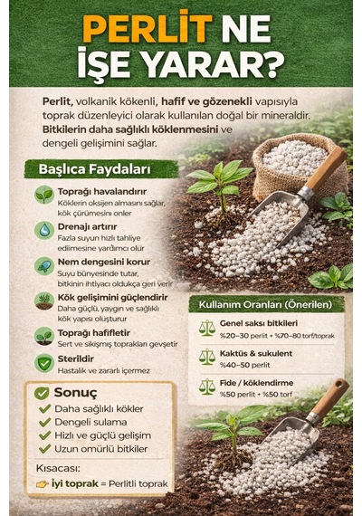 5 Litre Tarım Perliti Toprak Havalandırıcı Ve Su Tutucu Perlit