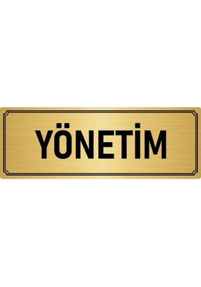 Metal Yönlendirme Levhası, Departman Kapı İsimliği Yönetim 10x20 cm Altın Renk