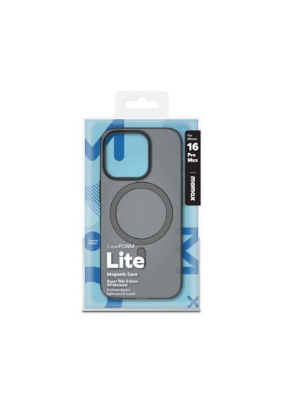 Momax Lite CaseForm Apple Uyumlu iPhone 16 Pro Max E74 Magsafe Kılıf Transparan Siyah