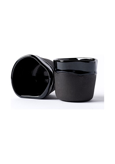 Must Siyah Mavi Stoneware Hareli El Yapımı Mug Fincan 2li Set 8637