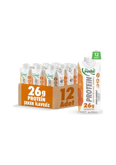 Yer Fıstıklı Ve Muz Aromalı Protein Süt 500 Ml X 12 Adet