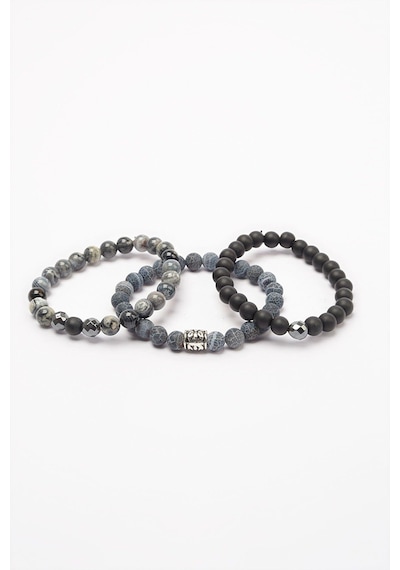 AKİK JASPER HEMATİT ONYX DOĞALTAŞ KOMBİN BİLEKLİK GARANTİLİ KUTULU Çok Renkli