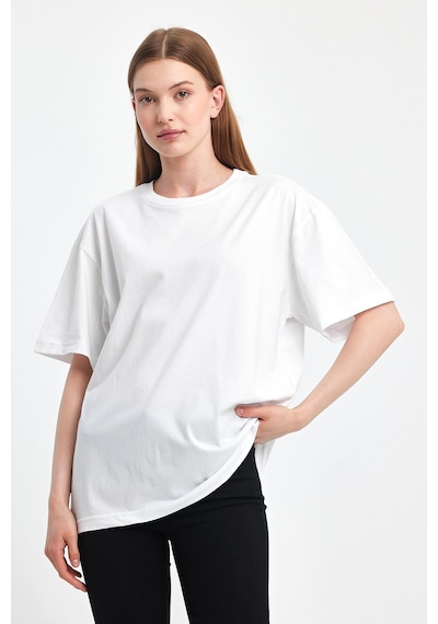 Odda Kadın Oversize Tişört P-009408 Beyaz