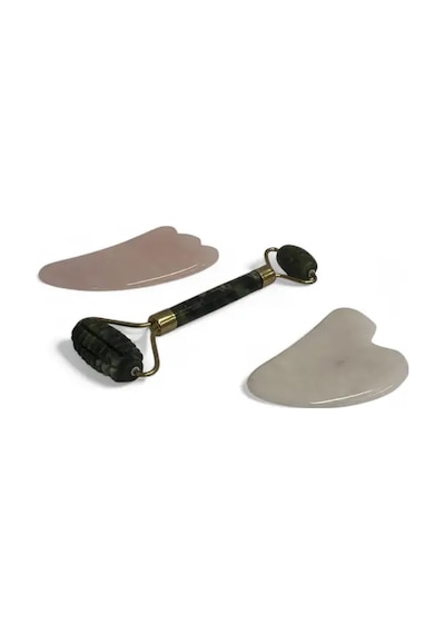 Yeşim Tırtıklı Roller Ve Gua Sha Masaj Taşı Premium Set