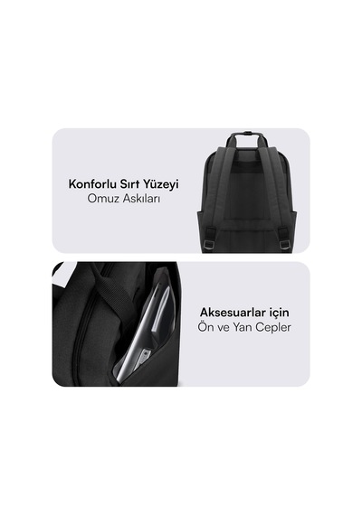 Mce-1521 Nova Eco Çevre Dostu Laptop Sırt Çantası 15.6 İnç,ykk Fermuarlı Bilgisayar Sırt Çantası, Kadın Ve Erkek Günlük Çanta, Okul Ve İş Çantası, Siyah
