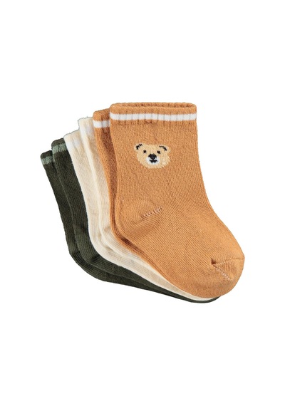 Civil Baby Bear 3'lü 6- Bebek Erkek Çorap Set Standart