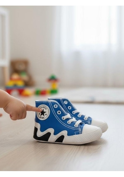 Erkek Bebek Spor Ayakkabı Görünümlü Patik-16271 Mavi