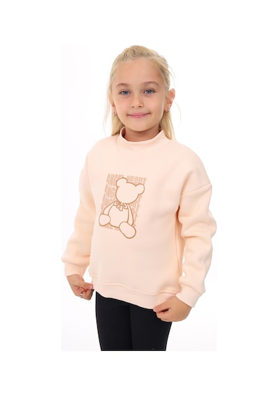 Toontoy Kız Çocuk Baskılı Sweatshirt Bej
