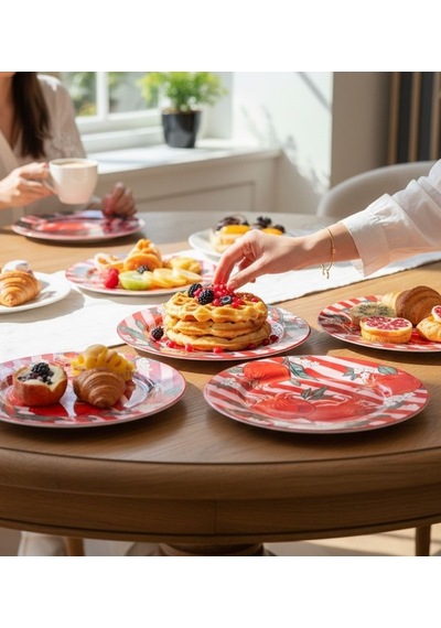 6 Lı Nuances Porselen Pasta Tabağı-5894 Çok Renkli
