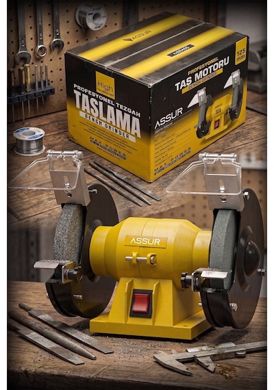 Assur 125 MM Zımpara Balta Bıçak Bileme Makinesi Taş Motoru Tezgah Üstü Taşlama Makinesi - 3067