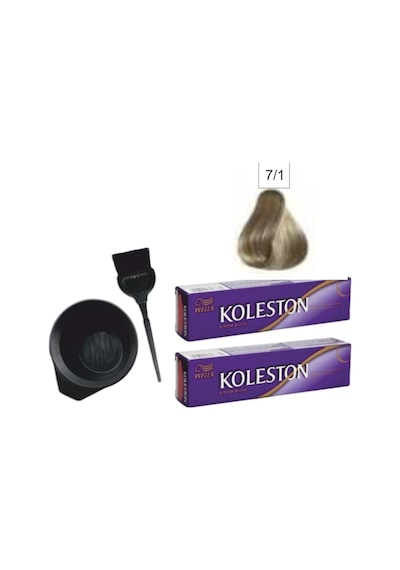 Koleston Saç Boyası 7/1 Küllü Kumral 50Ml X 2 Adet +Boyama Seti