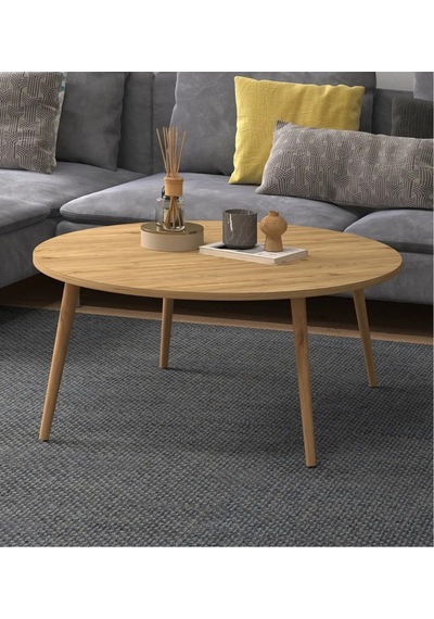 Faymend 70cm Yuvarlak Orta Sehpa Meşe Rivoli Meşe Rivoli
