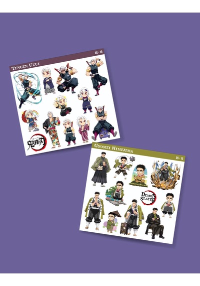 Demon Slayer Gyomei Himejima - Tengen Uzui 2 Li Set Anime Sticker Çıkartma Minithingsart