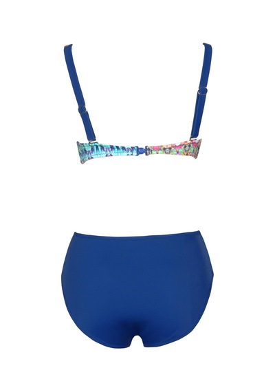 Endeep Beria Kadın Mavi Etnik Desenli Toparlayıcı Askılı Bikini Takımı Mavi