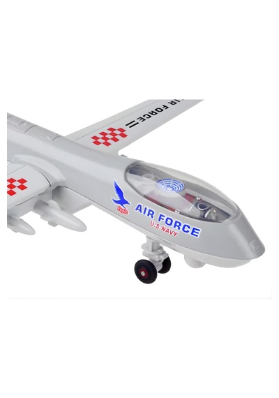 Oyuncak Uçak Çek Bırak - Diecast Işıklı Askeri Uçak