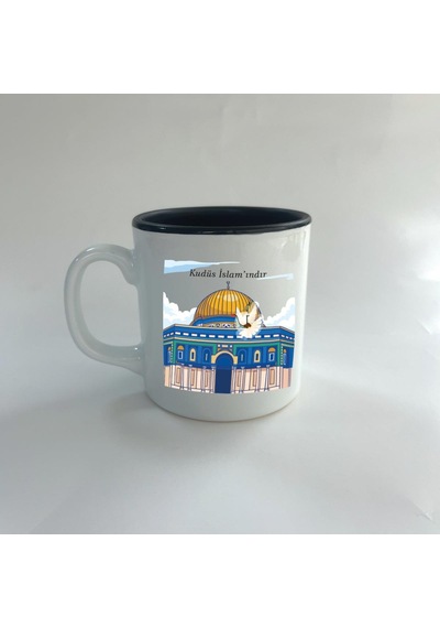 Kudüs İslam'ındır Baskılı Siyah Multi Kupa