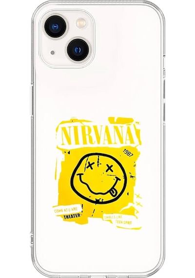 Apple Uyumlu iPhone 13 Mini Şeffaf Kılıf Nirvana Tasarımlı