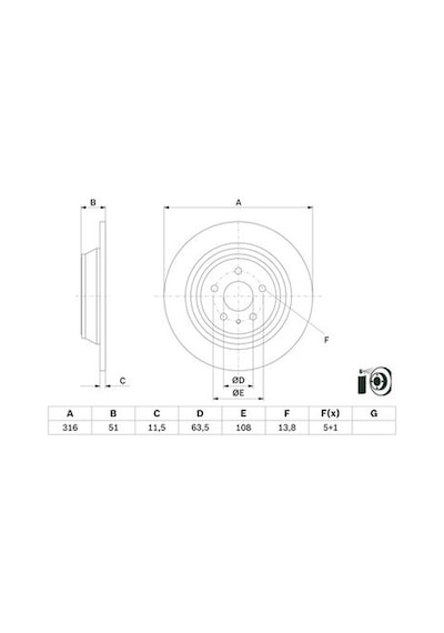 Ford Kuga 1.5 Ecoblue 2020-2025 Bosch Arka Disk 316mm 2 Adet
