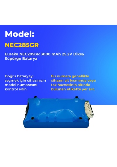 Eureka Nec285gr 3000 Mah 25.2v Dikey Süpürge Batarya