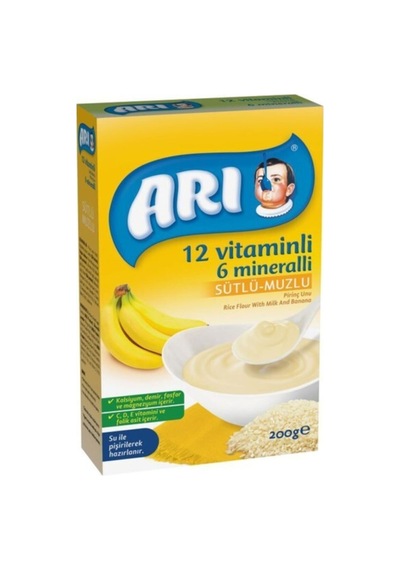 Arı Mama Sütlü Muzlu Pirinç Unu 200 Gr 6 Adet