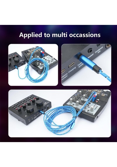 3.5mm - 2 Rca Ses Kablosu - Örgülü Aux / Cinch Stereo Ses Ve Dönüştürücü Kablosu