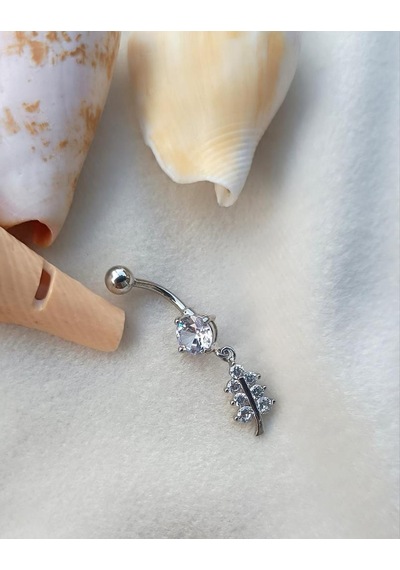 Göbek Piercing Medikal Çelik Vidalı Gri Kadın İthal 316 L Paslanmaz 15836 Diğer