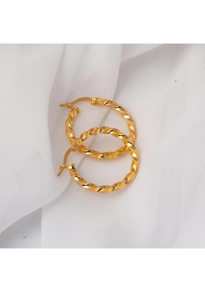 Burgu 2 Cm. Çaplı 22 Ayar Halka Küpe