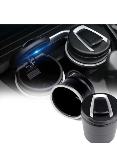 Oto Motto Araç Içi Küllük Ledd Işıklı + Kapaklı Araba Küllüğü Işıklı Bardaklık Bmw Tip
