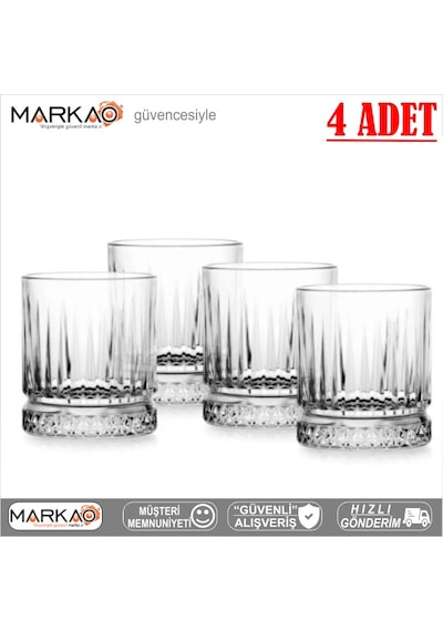 Lüx 4'Lü Elysia Viski Meşrubat Bardağı 210 CC 520014