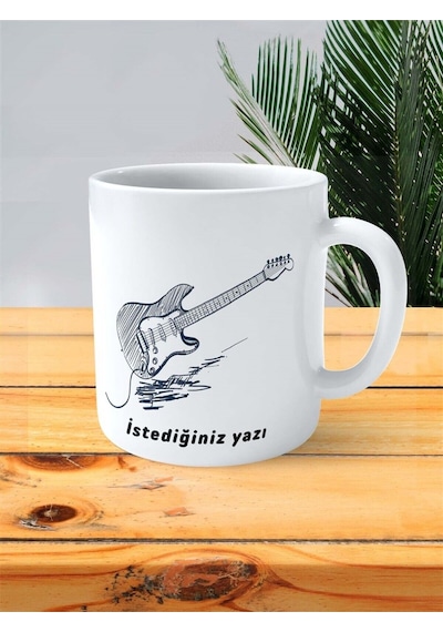 Elektrogitar Baskılı Kupa Bardak Kişiye Özel Model 3 Çok Renkli