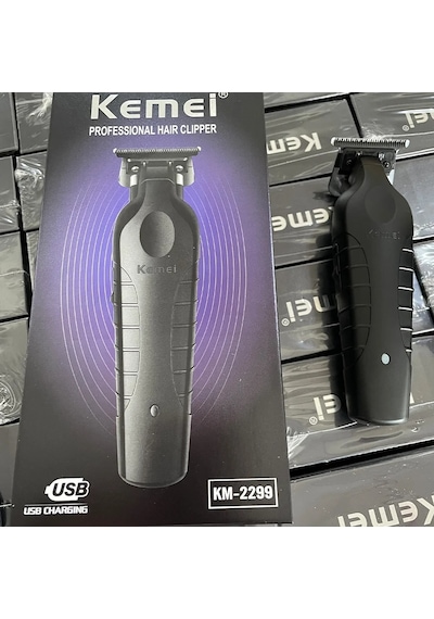 Kemei 2299 Berber Akülü Saç Düzeltici 0mm Sıfır Boşluklu Oyma Clipper Gri