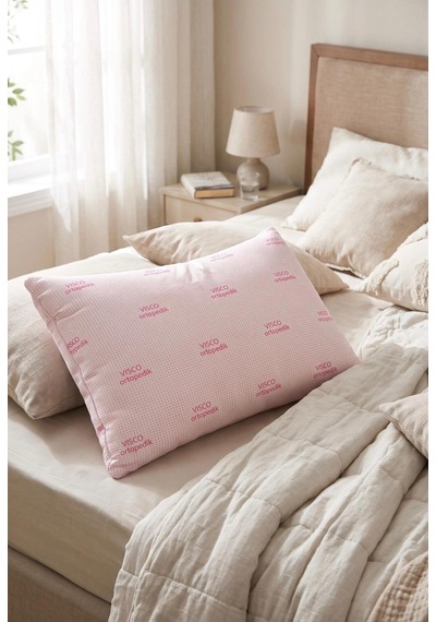 Ortopedik Yastık Visco Teknolojili Hafızalı Dolgulu Yastık 50 X 70 Cm Pembe - 942321451 Pembe