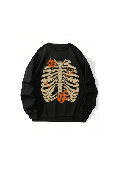 Startmore Adrift Coko Serisi Nıtagut Halloween Print Lined Sweatshirt Siyah