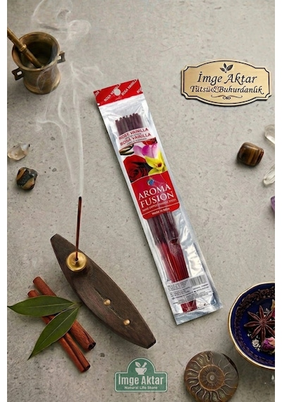 Darshan Aroma Fusion Gül Vanilya Rose Vanilla El Yapımı 15 Adet Çubuk Tütsü 28 Cm Çok Renkli