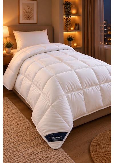HİG HOME Tek Kişilik Comfort Microfiber Yorgan Beyaz 