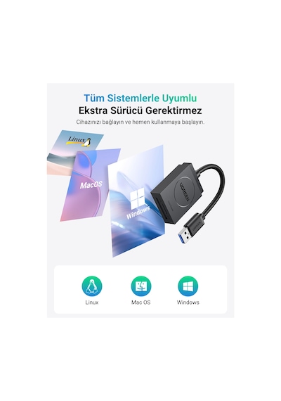 Ugreen 2-in-1 Usb 3.0 Sd/tf Kart Okuyucu, 20250