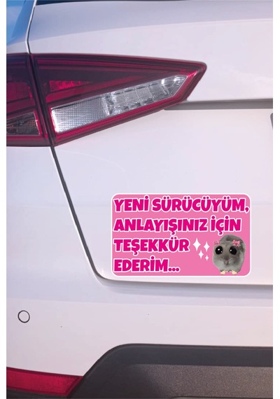 Acemi Sürücü Yeni Sürücü Sticker 22x13 Su Geçirmez Sticker Araba Etiket Sticker