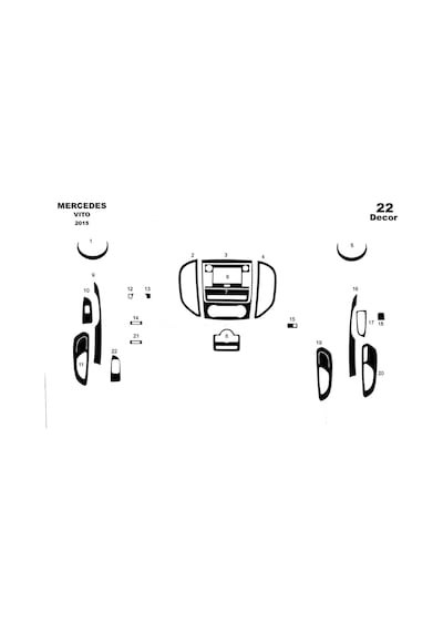 Mercedes Vito Torpido Kaplama 2015 21 Parça Piano Black