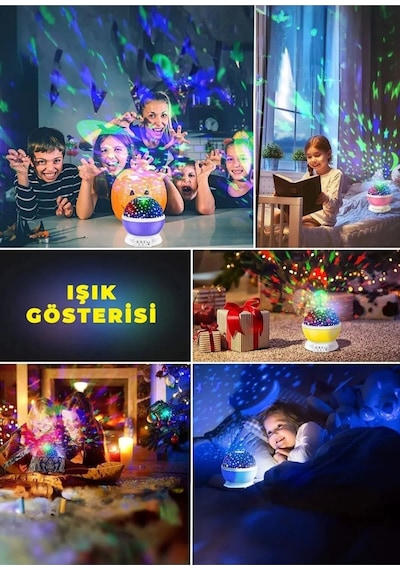 Tavana Işık Yansıtmalı Gece Lambası Dönen Yıldız Ay Projeksiyon Oda Lambası Işık Küresi-star Master Tavana Işık Yansıtmalı Gece Lambası Dönen Yıldız Ay Projeksiyon Oda Lambası Işık Küresi-star Master