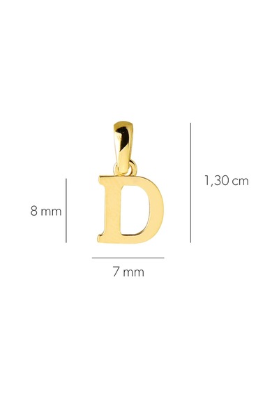 Goldkupe 14 Ayar Altın D Harfi Kolye Ucu 0,35 Gr-3472