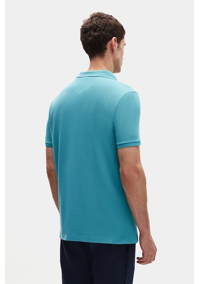 D's Damat Ds Damat Regular Fit Turkuaz %100 Pamuklu Uzun Ömürlü Kıvrılmaz Polo Yaka Nakışlı T-shirt 4hc14ort51000 U01