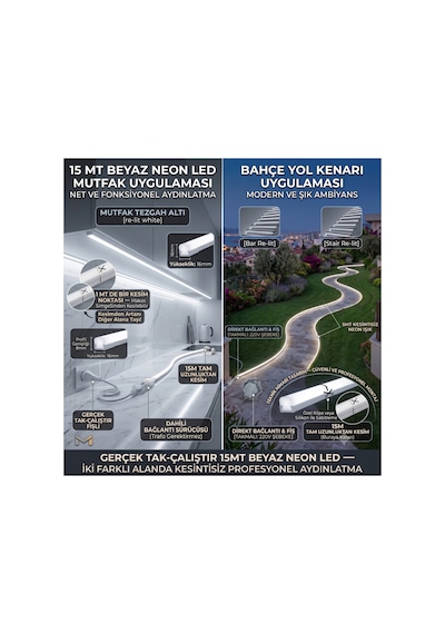 15 Metre Beyaz-6500k 220v Neon Led Şerit ,tak Çalıştır Set, Fişli Esnek Şerit Led, ,turuncu Led,mutfak,tezgah Ledi, Neon Led Şerit Işık ,ambiyans Işık Havuzu, Balkon, Teras Ve Ev İçin Dekoratif Led Beyaz-6500k 15 Metre Beyaz-6500k 220v Neon Led Şerit ,tak Çalıştır Set, Fişli Esnek Şerit Led, ,turuncu Led,mutfak,tezgah Ledi, Neon Led Şerit Işık ,ambiyans Işık Havuzu, Balkon, Teras Ve Ev İçin Dekoratif Led Beyaz-6500k