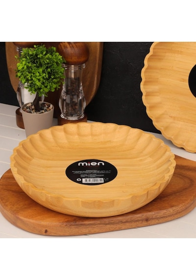 Mien Dayanıklı Bambu Tırtıklı Kenarlı Kase 20 Cm - 7b128