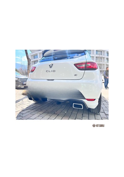 Kit Garaj Renault Clio 4 Rs Egzoz Görünümlü Piano Black Difüzör Plastik Boyalı