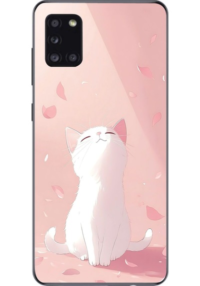 Samsung Galaxy A31 Uyumlu Minnoş Kedi Baskılı Silikon Kılıf Renkli